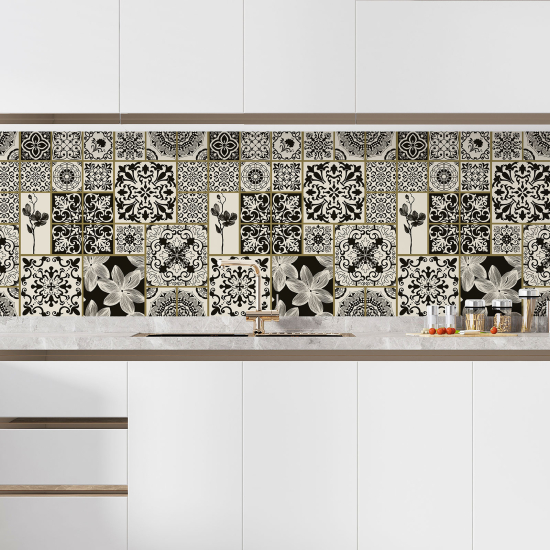 Alzatina adesiva per cucina - Effetto piastrelle di cemento