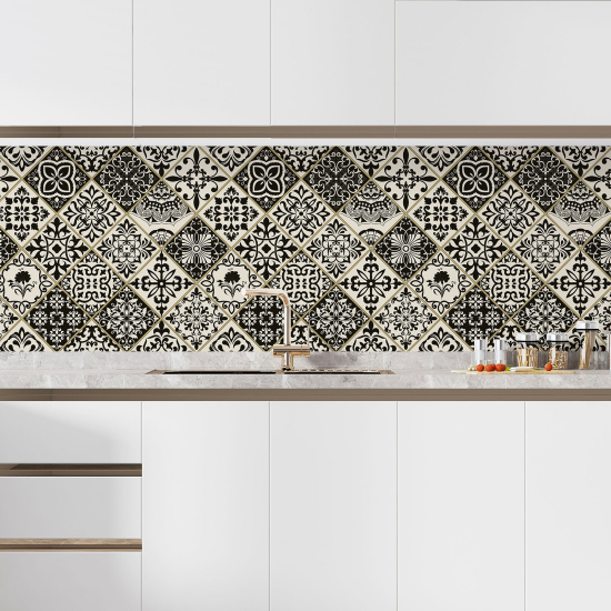 Alzatina adesiva per cucina - Effetto piastrelle di cemento
