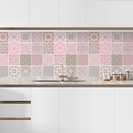 Alzatina adesiva per cucina - Effetto piastrelle di cemento