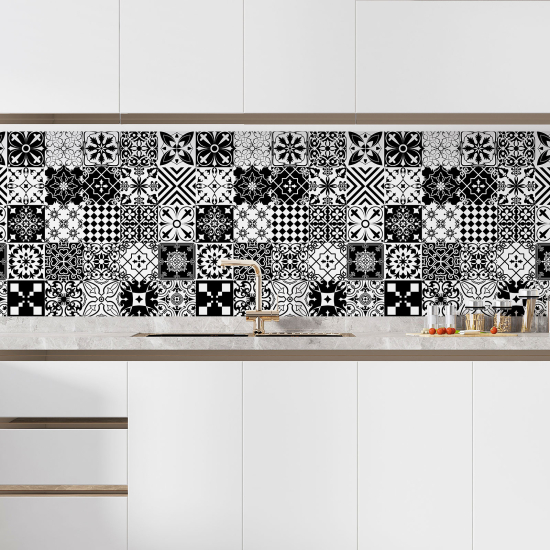 Alzatina adesiva per cucina - Effetto piastrelle di cemento