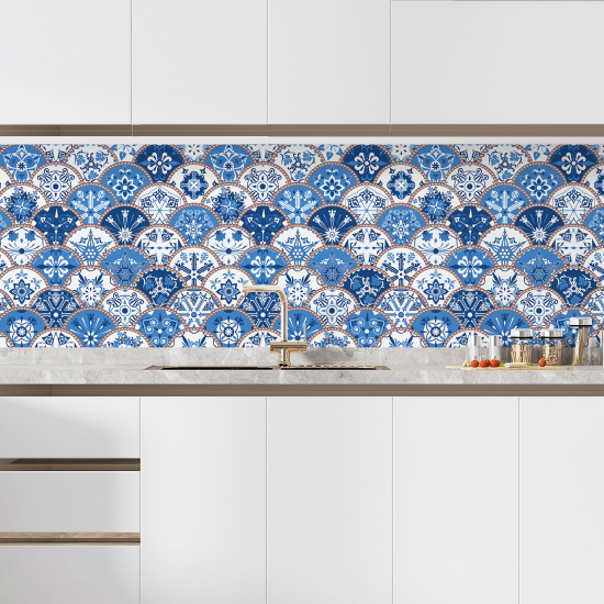Alzatina adesiva per cucina - Effetto piastrelle di cemento