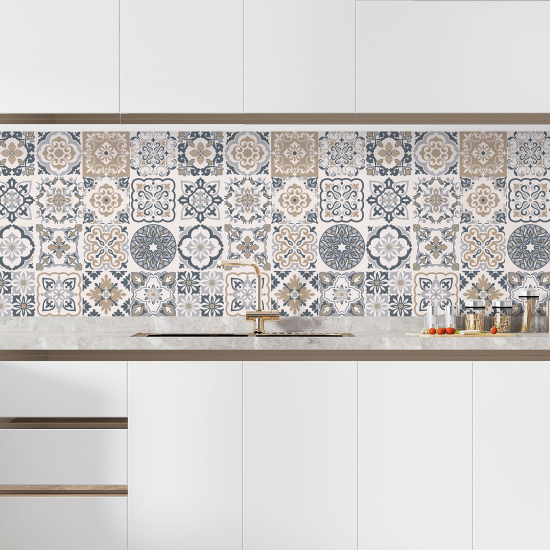 Alzatina adesiva per cucina - Effetto piastrelle di cemento