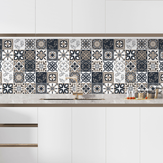 Alzatina adesiva per cucina - Effetto piastrelle di cemento