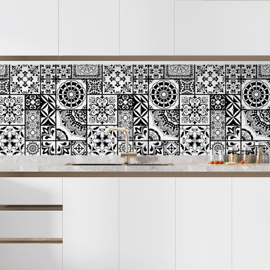 Alzatina adesiva per cucina - Effetto piastrelle di cemento