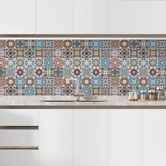 Alzatina adesiva per cucina - Effetto piastrelle di cemento
