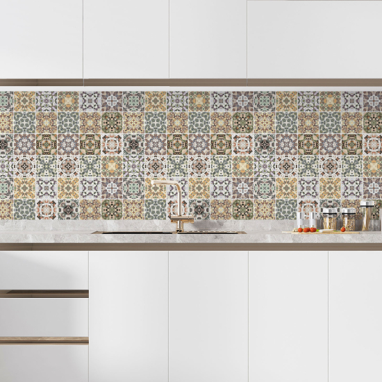 Alzatina adesiva per cucina - Effetto piastrelle di cemento