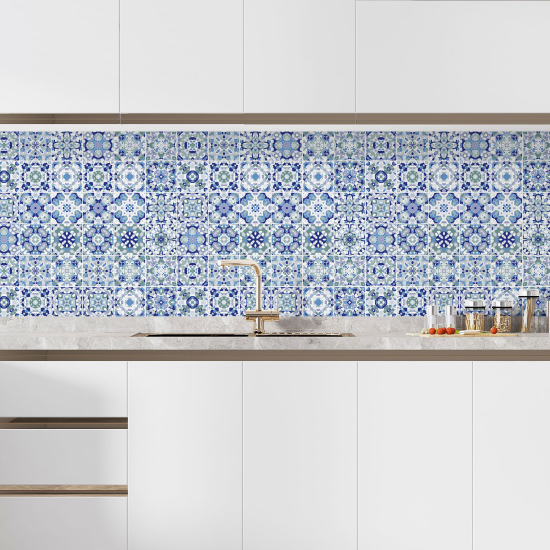 Alzatina adesiva per cucina - Effetto piastrelle di cemento