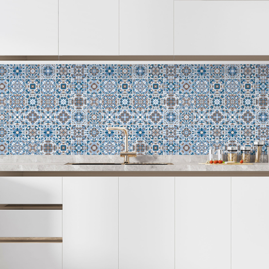 Alzatina adesiva per cucina - Effetto piastrelle di cemento