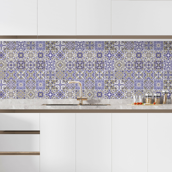 Alzatina adesiva per cucina - Effetto piastrelle di cemento