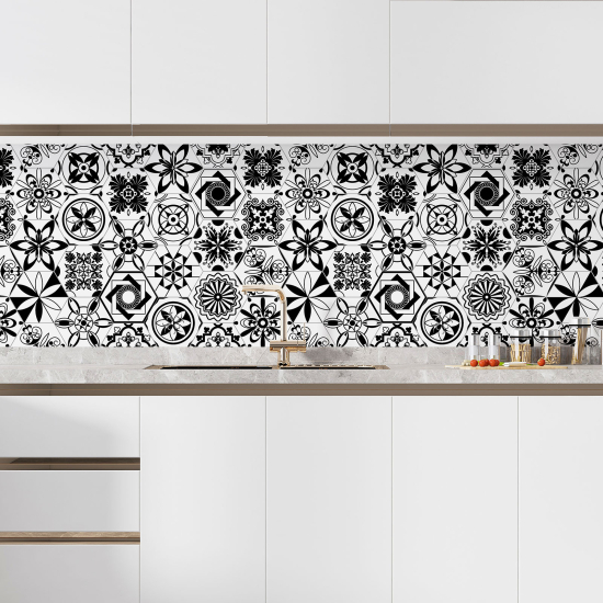 Alzatina adesiva per cucina - Effetto piastrelle di cemento