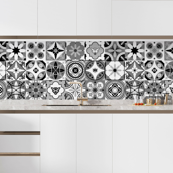 Alzatina adesiva per cucina - Effetto piastrelle di cemento