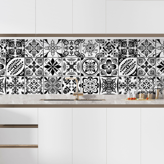 Alzatina adesiva per cucina - Effetto piastrelle di cemento