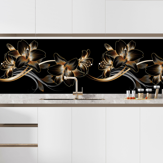 Alzatina adesiva per cucina - Fiori Design