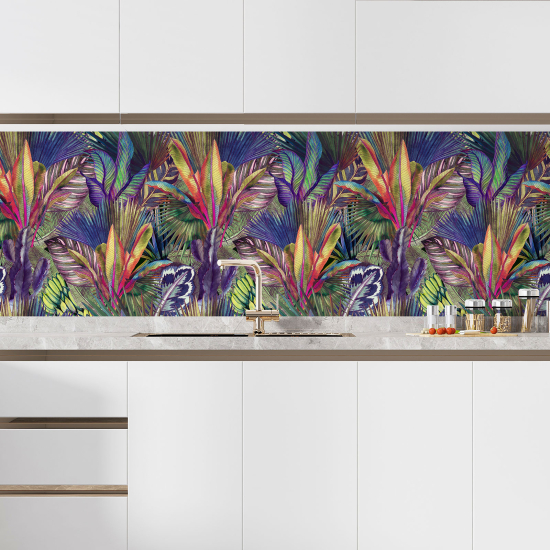 Alzatina adesiva per cucina - Fiori tropicali