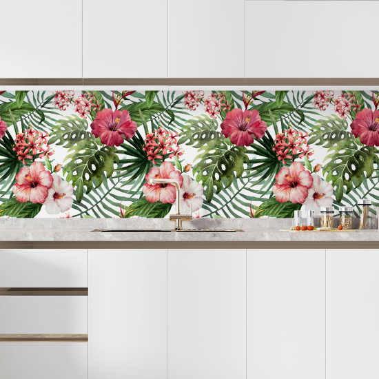 Alzatina adesiva per cucina - Fiori tropicali