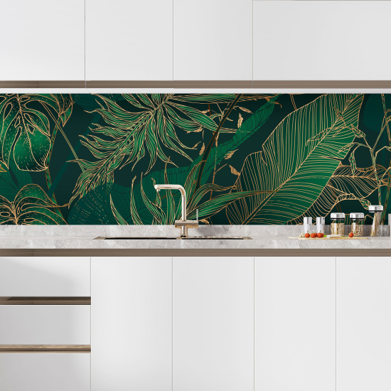 Alzatina adesiva per cucina - Foglie tropicali