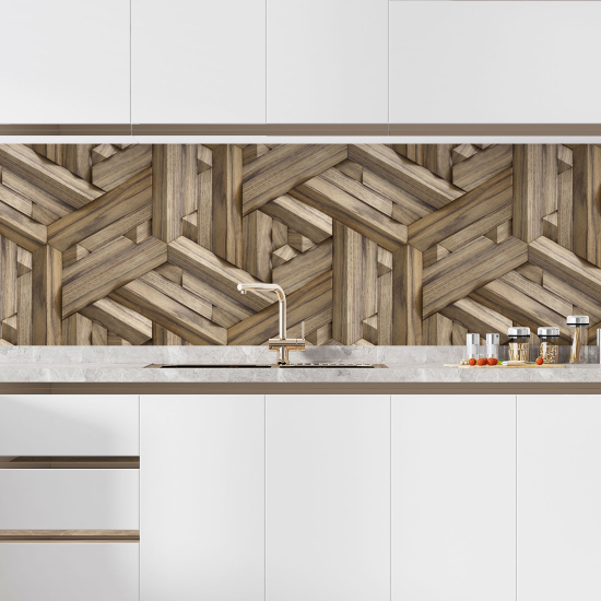 Alzatina adesiva per cucina - Legno Geometrico