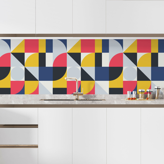 Alzatina adesiva per cucina - Motivo geometrico