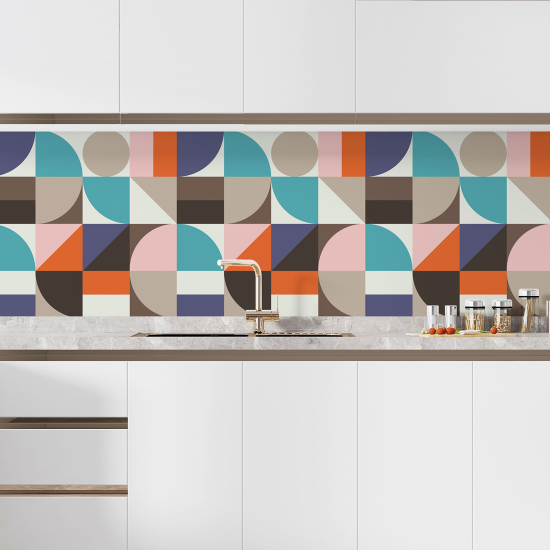 Alzatina adesiva per cucina - Motivo geometrico