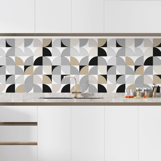 Alzatina adesiva per cucina - Motivo geometrico