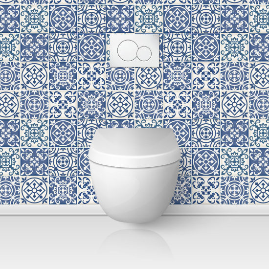 Alzatina adesiva per WC - Effetto piastrelle di cemento