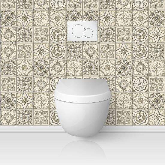 Alzatina adesiva per WC - Effetto piastrelle di cemento