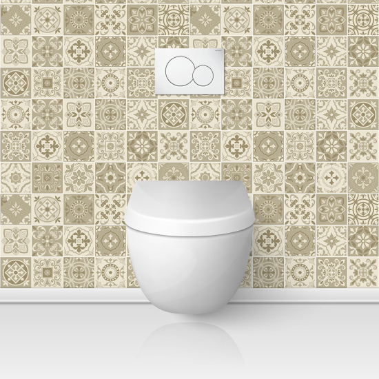 Alzatina adesiva per WC - Effetto piastrelle di cemento