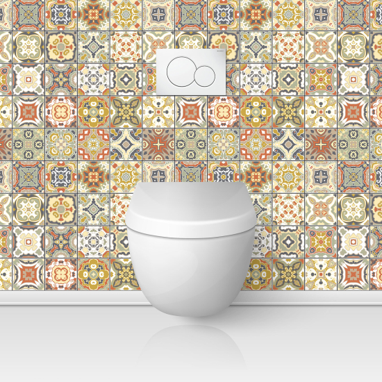 Alzatina adesiva per WC - Effetto piastrelle di cemento