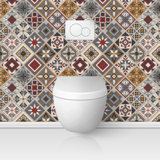 Alzatina adesiva per WC - Effetto piastrelle di cemento