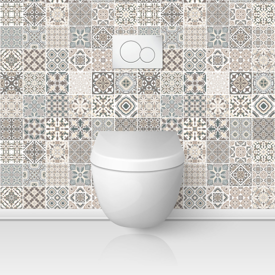 Alzatina adesiva per WC - Effetto piastrelle di cemento