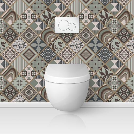 Alzatina adesiva per WC - Effetto piastrelle di cemento