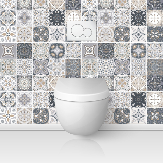 Alzatina adesiva per WC - Effetto piastrelle di cemento