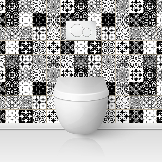 Alzatina adesiva per WC - Effetto piastrelle di cemento