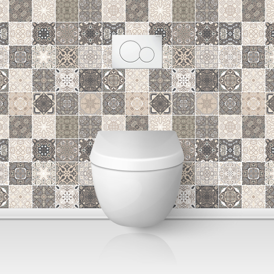 Alzatina adesiva per WC - Effetto piastrelle di cemento