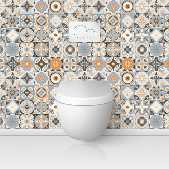 Alzatina adesiva per WC - Effetto piastrelle di cemento