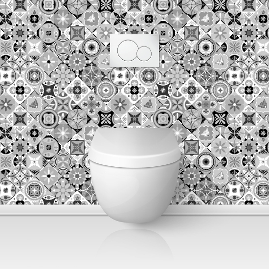 Alzatina adesiva per WC - Effetto piastrelle di cemento