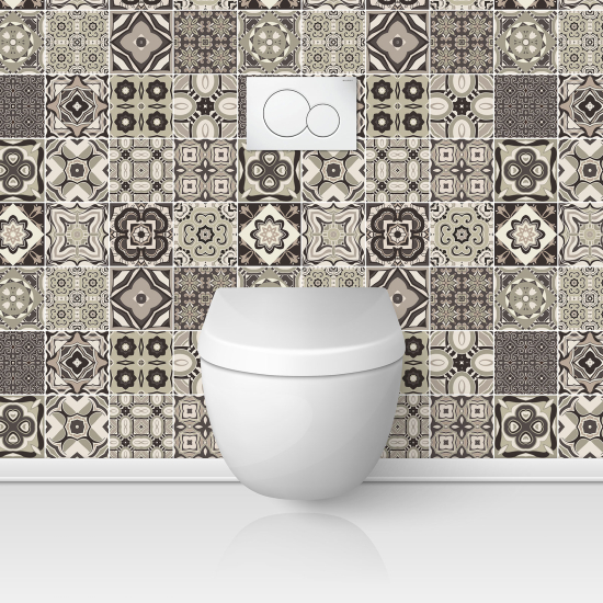 Alzatina adesiva per WC - Effetto piastrelle di cemento