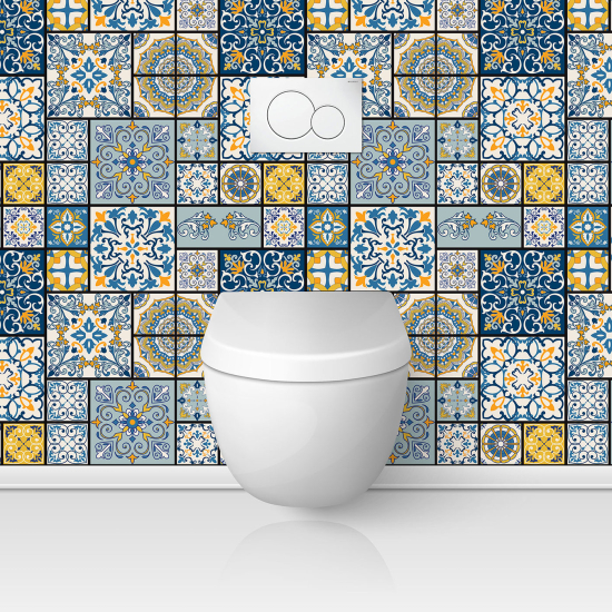 Alzatina adesiva per WC - Effetto piastrelle di cemento