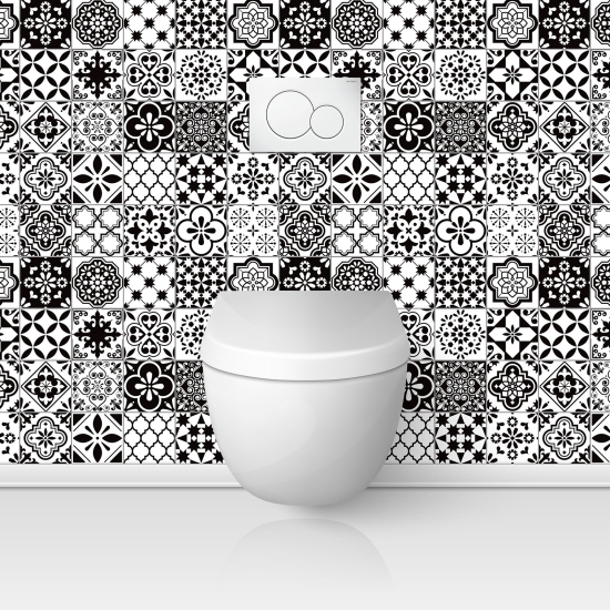 Alzatina adesiva per WC - Effetto piastrelle di cemento
