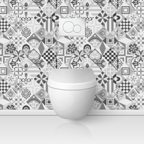 Alzatina adesiva per WC - Effetto piastrelle di cemento