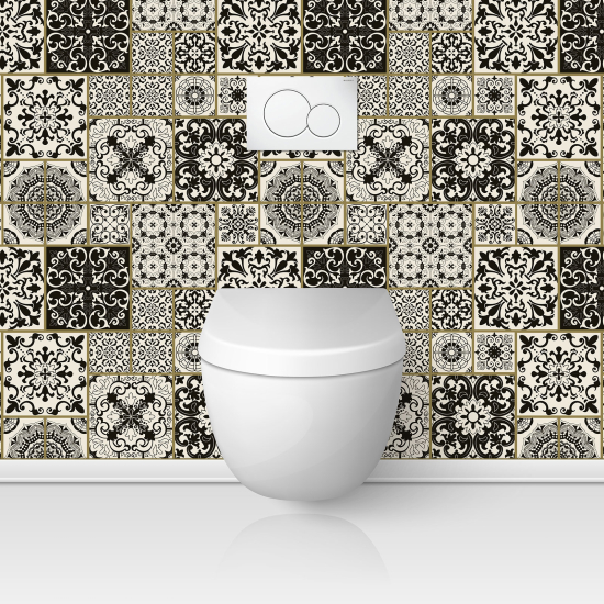 Alzatina adesiva per WC - Effetto piastrelle di cemento
