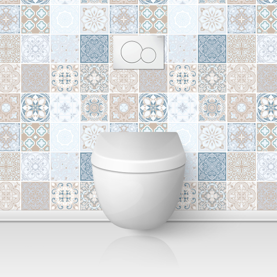 Alzatina adesiva per WC - Effetto piastrelle di cemento