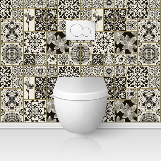 Alzatina adesiva per WC - Effetto piastrelle di cemento