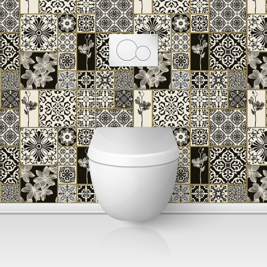 Alzatina adesiva per WC - Effetto piastrelle di cemento