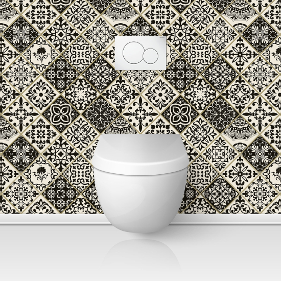 Alzatina adesiva per WC - Effetto piastrelle di cemento