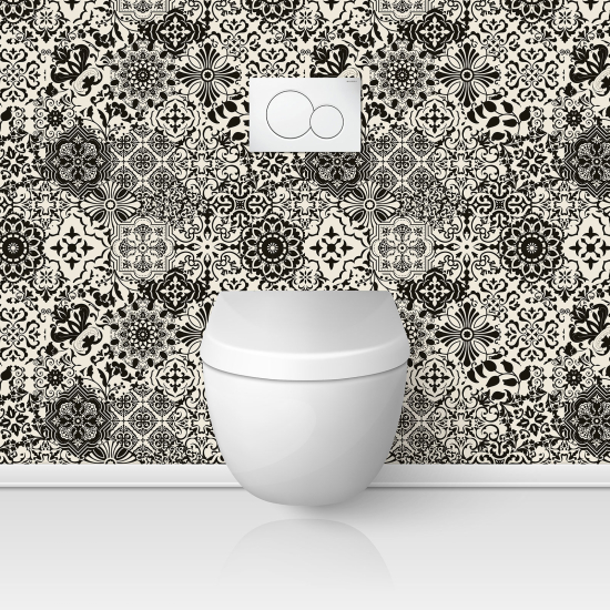 Alzatina adesiva per WC - Effetto piastrelle di cemento
