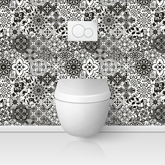 Alzatina adesiva per WC - Effetto piastrelle di cemento
