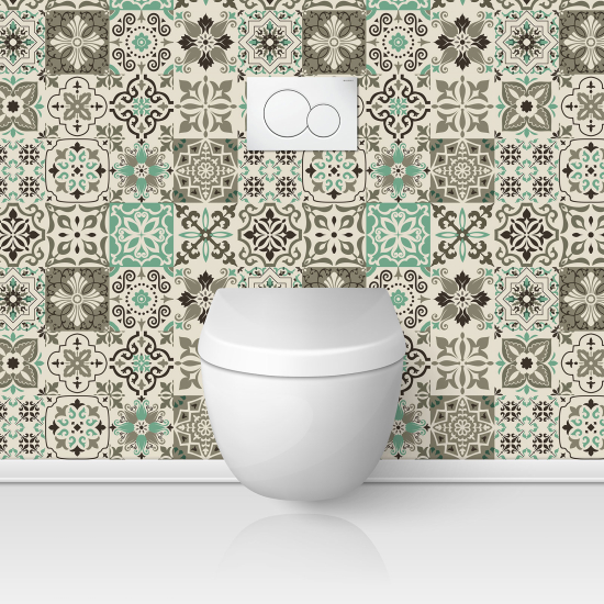 Alzatina adesiva per WC - Effetto piastrelle di cemento
