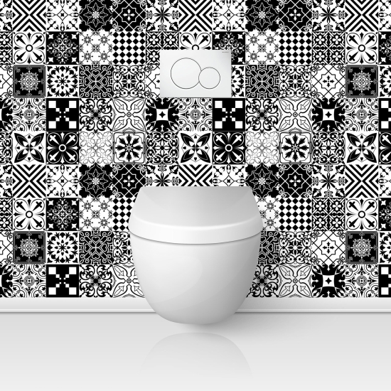 Alzatina adesiva per WC - Effetto piastrelle di cemento