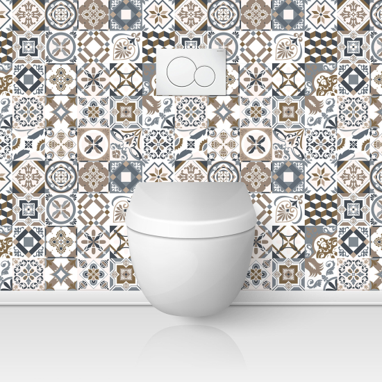 Alzatina adesiva per WC - Effetto piastrelle di cemento